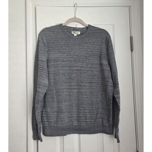 Goodthreads Mens Crewneck Sweater Grey Marled Space Dye Knit Size L